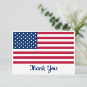 米国旗パーソナライズされた軍隊 サンキューカード (スタンド正面)