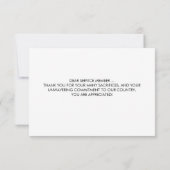 米国旗パーソナライズされた軍隊 サンキューカード (裏面)