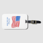 米国旗パーソナライズされた ラゲッジタグ (正面横)