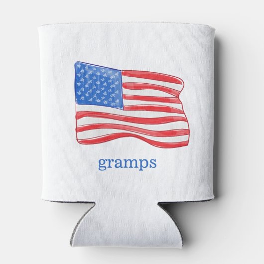 米国旗パーソナライズされた 缶クーラー (裏面)