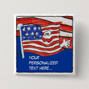 米国旗パーソナライズなPin /Button 缶バッジ