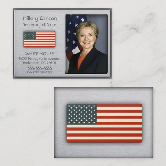米国旗プロファイルカード付きブラシ付きアルミニウム 名刺 (正面/裏面)