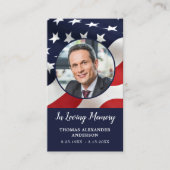 米国旗メモリアル祈りの言葉カードカスタム写真 コーリングカード (正面)