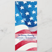 米国旗メモリアル祈りの言葉ブックマークカード メニュー (正面)
