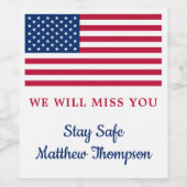 米国旗モダン兵隊の行く遠くにパーティー ワインラベル (シングルラベル)