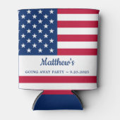 米国旗モダン兵隊の行く遠くにパーティー 缶クーラー (正面)