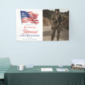 米国旗モダン軍の退職歓迎サイン 横断幕 (トレードショー)