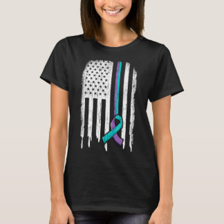 米国旗リボンサバイバー予防シャツ Tシャツ