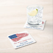 米国旗兵隊軍隊行遠くにパーティー スクエアペーパーコースター (インサイチュ)