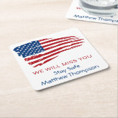 米国旗兵隊軍隊行遠くにパーティー スクエアペーパーコースター (アングル)