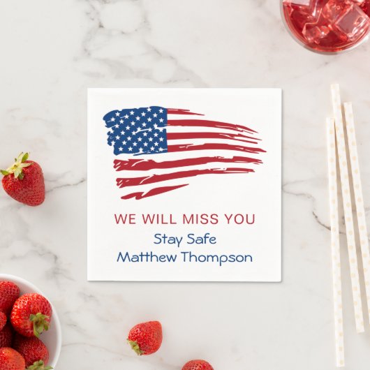 米国旗兵隊軍隊遠くにパーティーN スタンダードカクテルナプキン (インサイチュ)