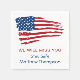 米国旗兵隊軍隊遠くにパーティーN スタンダードカクテルナプキン