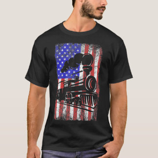 米国旗列車鉄道模型鉄道模型列車収集家 Tシャツ