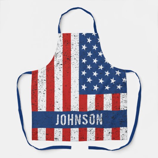 米国旗動揺して名 エプロン (正面)