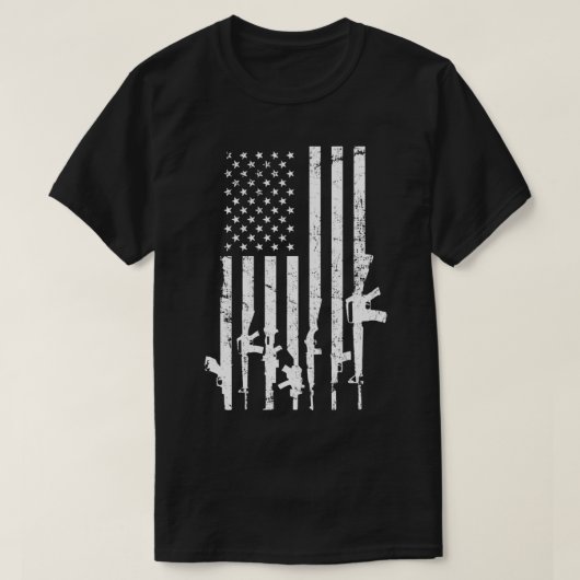 米国旗動揺して砲プロ銃第2改正O Tシャツ (デザイン正面)