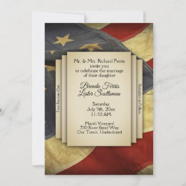 米国旗動揺して結婚式招待状 招待状