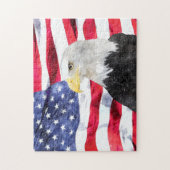 米国旗及びワシ ジグソーパズル (縦)