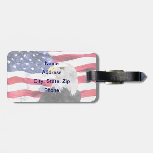 米国旗及びワシ ラゲッジタグ (裏面横)