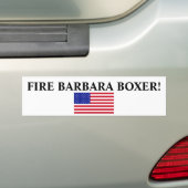 米国旗大きい、火BARBARA BOXER! バンパーステッカー (車上)