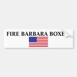 米国旗大きい、火BARBARA BOXER! バンパーステッカー