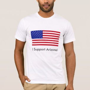 米国旗大きい、私はアリゾナを支えます! Tシャツ