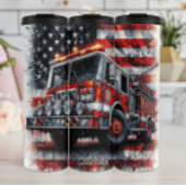 米国旗抽象芸術付き消防車 タンブラー