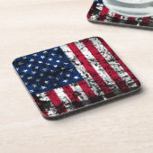 米国旗擦り切れた旗 コースター (左側)