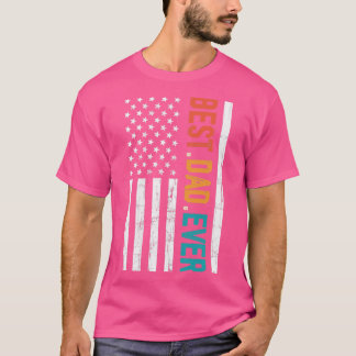 米国旗最高の付きファーザーズ・デイ・パパ Tシャツ