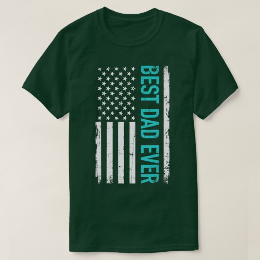 米国旗最高の付きファーザーズ・デイ・パパ Tシャツ (デザイン正面)