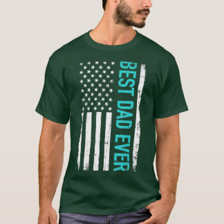 米国旗最高の付きファーザーズ・デイ・パパ Tシャツ