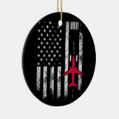 米国旗空港飛行機飛行機パイロットギフト セラミックオーナメント (右)
