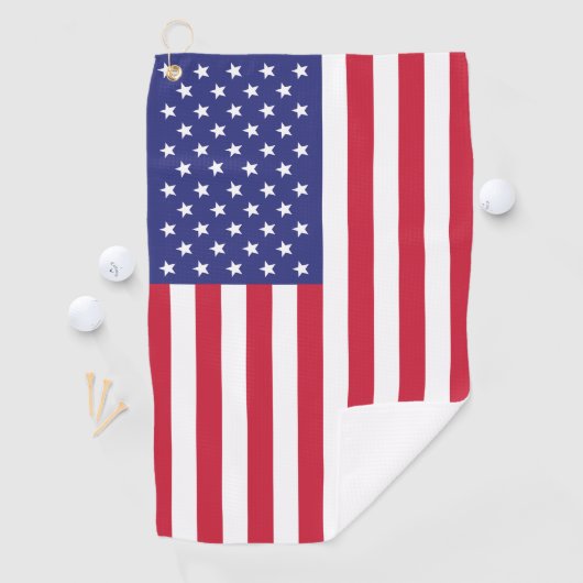 米国旗米国の赤白青の星は縞で飾ります ゴルフタオル (インサイチュ)