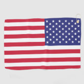 米国旗米国の赤白青の星は縞で飾ります ゴルフタオル (横)