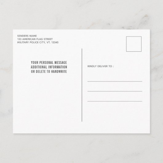 米国旗素朴軍隊警察の退職 インビテーションポストカード