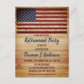 米国旗素朴軍隊警察の退職 インビテーションポストカード (正面)