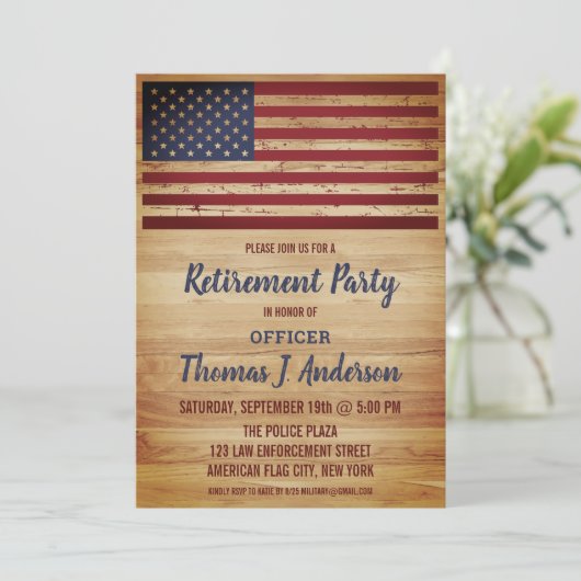 米国旗素朴軍隊警察の退職 招待状 (スタンド正面)
