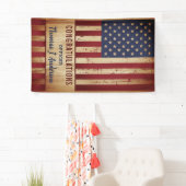 米国旗素朴軍隊警察の退職 横断幕 (インサイチュ)