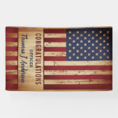 米国旗素朴軍隊警察の退職 横断幕 (横)