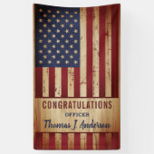 米国旗素朴軍隊警察の退職 横断幕 (縦)