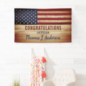 米国旗素朴軍隊警察の退職 横断幕 (インサイチュ)