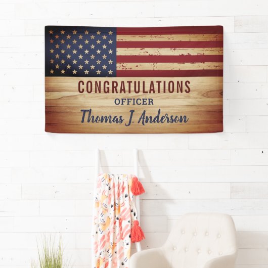 米国旗素朴軍隊警察の退職 横断幕 (インサイチュ)