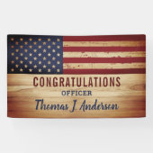 米国旗素朴軍隊警察の退職 横断幕 (横)