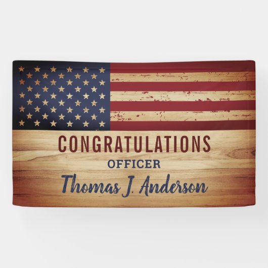 米国旗素朴軍隊警察の退職 横断幕 (横)