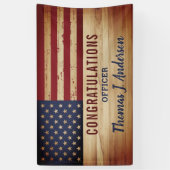 米国旗素朴軍隊警察の退職 横断幕 (縦)