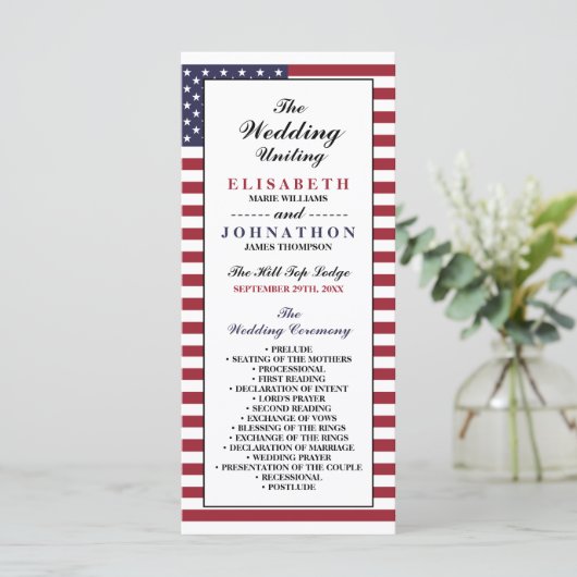 米国旗結婚の プログラム (スタンド正面)