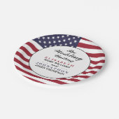 米国旗結婚の ペーパープレート (アングル)