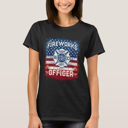 米国旗花火士安全統括責任者ピロ・テ Tシャツ (正面)