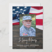 米国旗記念軍隊写真葬儀 サンキューカード (正面)