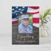 米国旗記念軍隊写真葬儀 サンキューカード (スタンド正面)