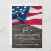 米国旗記念軍隊写真葬儀 サンキューカード (裏面)